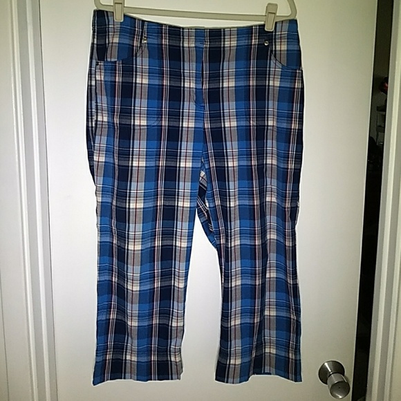 French Laundry sport womens plaid capris sz 16 - Picture 1 of 1
